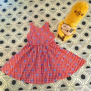 Super Cute Girl’s Gingham w/Hearts Fit and Flare Dress (Age 7-10 versatile fit)